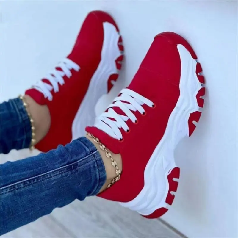 2023 New Women's Sports Shoes Canvas Shoes Casual Women's Sports Shoes Flat Lace Up Adults Zapatillas Mujer Chaussure Femme