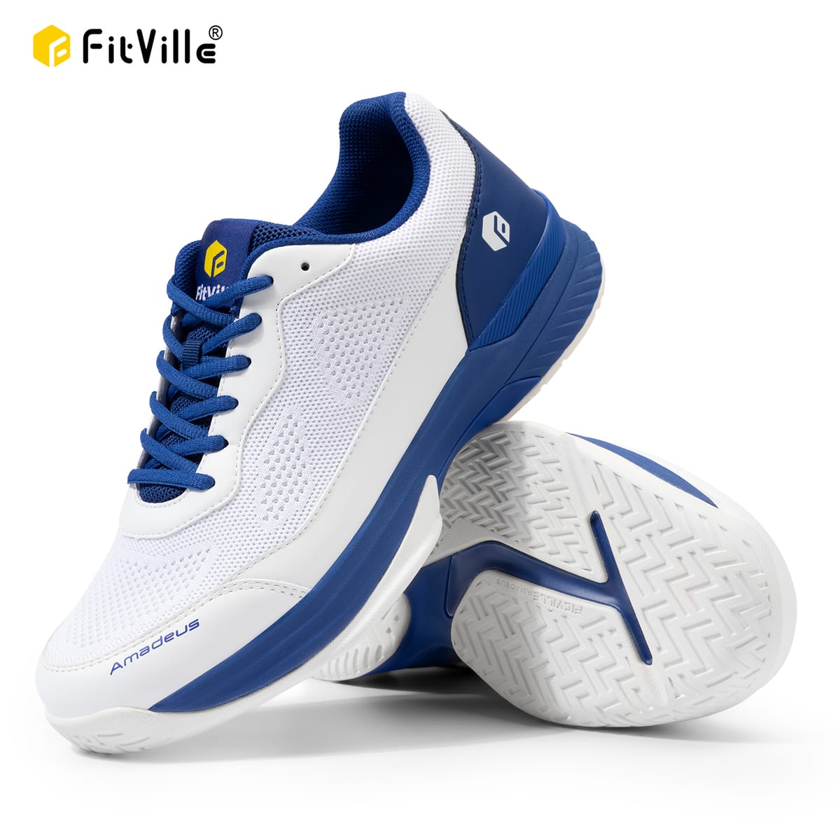 FitVille Wide Width Men's Tennis Shoes Professional Training Sneakers Breathable Non-Slip For Racquet Sport Arch Support