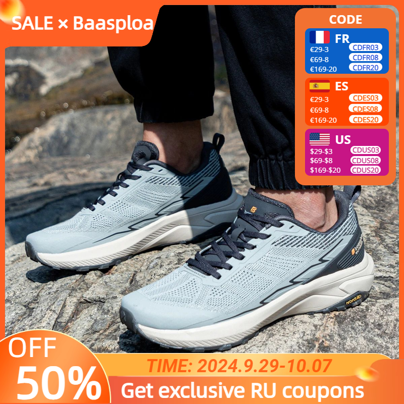 2024 New Baasploa Men Shoes Mesh Surface Breathable Outdoor Shoes Lightweight Comfortable Casual Non-slip Wear Shoes For Men