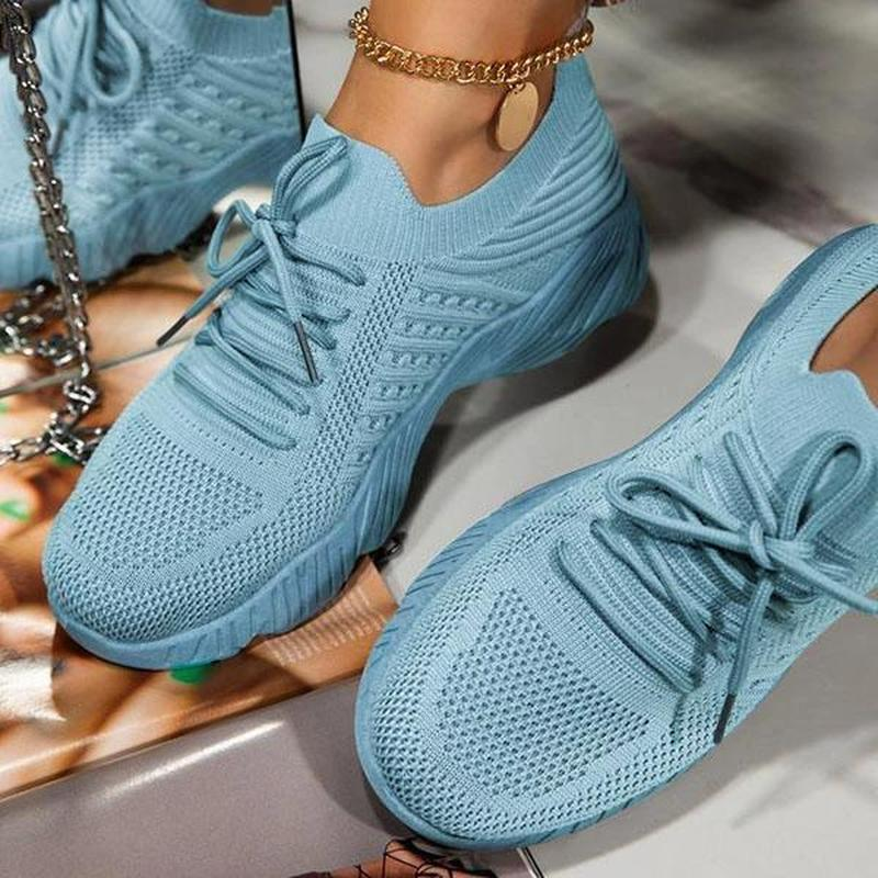 Sneakers Shoes 2024 Fashion Lace Up Platform Shoes for Women's Summer Plus Size 43 Flat Mesh Sports Shoes Woman Vulcanize Shoes