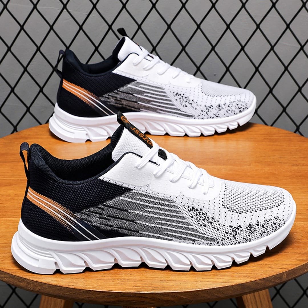 Hot sell New men's fashion casual sneakers men's flying woven shock-absorbing running shoes version mesh breathable shoes