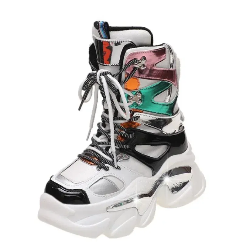 Designers High Platform Shoes New Autumn Winter Women Ankle Boots Wedges Winter Casual Dad Sneakers Leather Chunky Boots Woman