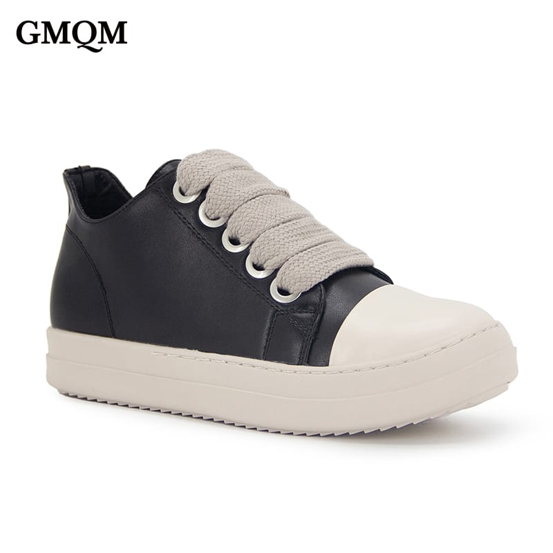 GMQM Brand Fashion Women's Casual Sneakers Trend Pu Leather Breathable Shoes Flat Outdoor Walking  Jogging Shoes College Student
