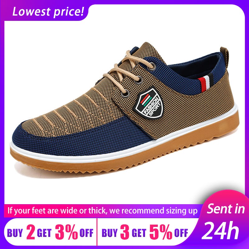 Men's Canvas Shoe Summer Breathable Casual Shoes for Men Fashion Casual Sports Shoes Tendon Sole Wear-resistant Running Shoes