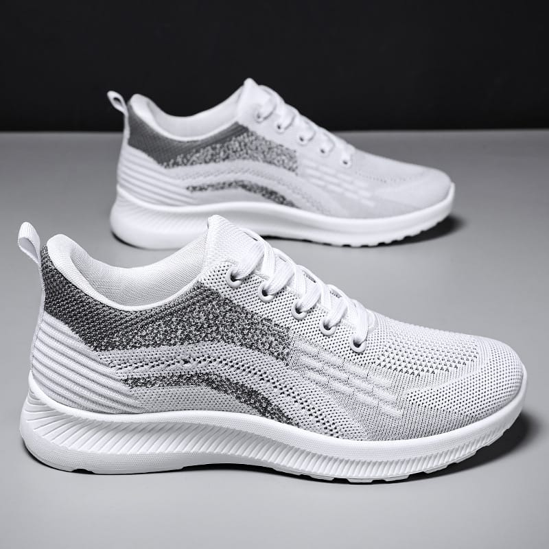 New men's fashion casual sneakers, men's flying woven shock-absorbing running shoes, version mesh breathable shoes