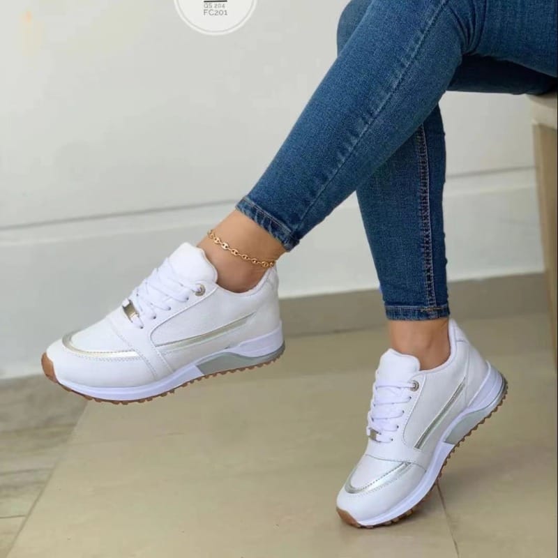 Women Platform Sneakers 2024 Autumn New Fashion Round Toe Casual Lace Up Sports Shoes Woman Non Slip Walking Shoes Ladies