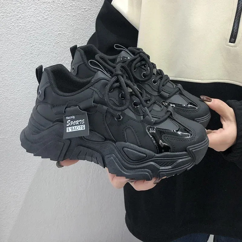 Shoes Women's Spring and Autumn 2024 New Women's Shoes All-match Thick-soled White Sneakers Fashion Casual Shoes