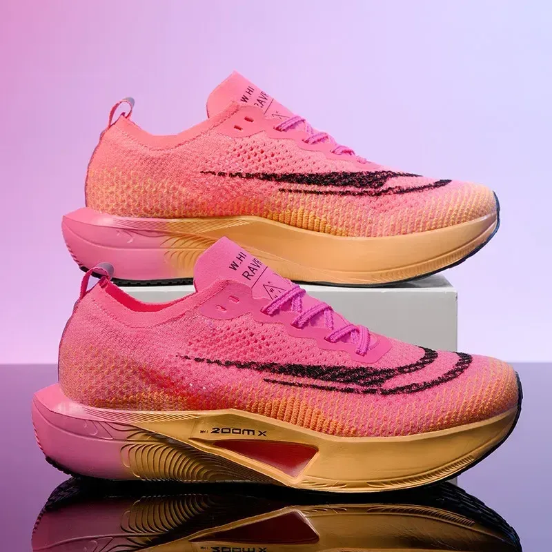 Marathon Air Cushion Men Sports Running Shoes Breathable Lightweight Women's Comfortable Athletic Nonskid Carbon Plate Sneakers