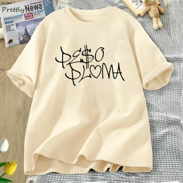 Peso Pluma Women's T-shirt Summer Short Sleeve Tee Tshirts Cotton Casual Print Short Sleeve Clothing Aesthetic Clothes Tops