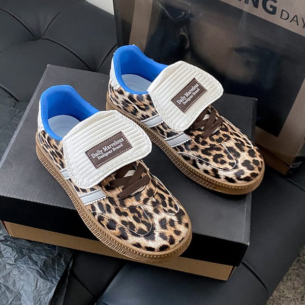 2024 Trend Leopard Print Sneakers Women Fashion Casual Women's Platform Sports Shoes Low Comfortable Vulcanized Sneakers Woman