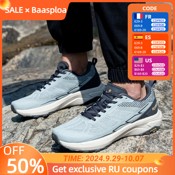 2024 New Baasploa Men Shoes Mesh Surface Breathable Outdoor Shoes Lightweight Comfortable Casual Non-slip Wear Shoes For Men