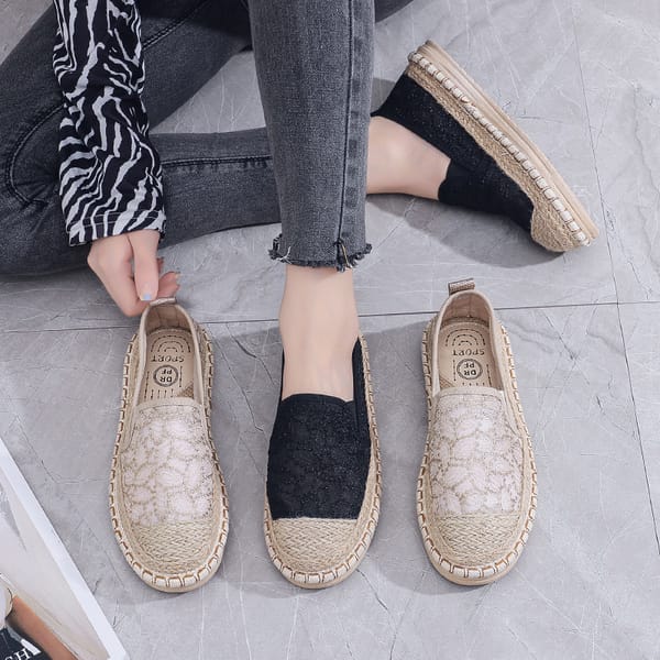 Summer Women's Shoes 2023 New Fashion Braid Mesh Breathable Lightweight Flat Bottomed Casual Shoes for Women Zapatos De Mujer