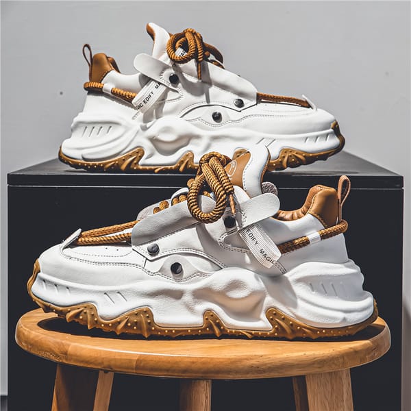 Seasonal New Niche Leather Breathable Retro Sports Board Shoes Hong Kong Style Work Clothes Outdoor Trendy Shoes for Men