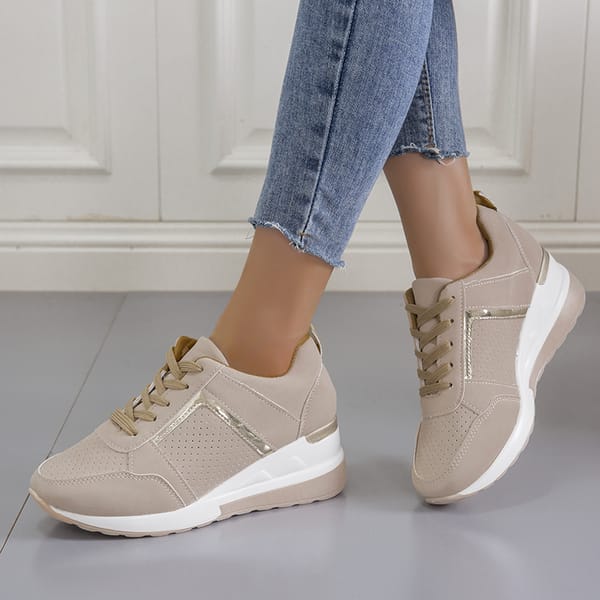 New Women Wedges Sneakers Lace-Up Breathable Sports Shoes Casual Platform Female Footwear Ladies Vulcanized Shoes Sneakers Women