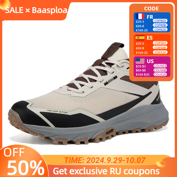Baasploa Men Outdoor Shoes Non-Slip Wear-Resistant Walking Breathable Men Walking Shoes Brand Comfortable Men Sneakers