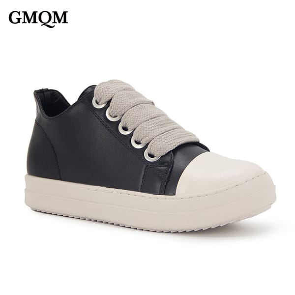 GMQM Brand Fashion Women's Casual Sneakers Trend Pu Leather Breathable Shoes Flat Outdoor Walking  Jogging Shoes College Student