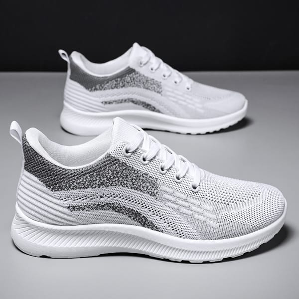 New men's fashion casual sneakers, men's flying woven shock-absorbing running shoes, version mesh breathable shoes