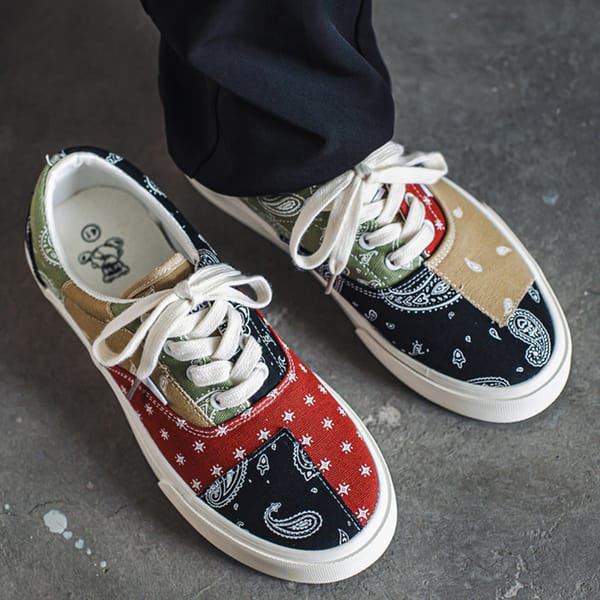 Men Casual Canvas Shoes Patchwork Design Skateboard Tennis Trainers Running Sport Shoes Mixed Colors Skate Flats Sneaker 39-44