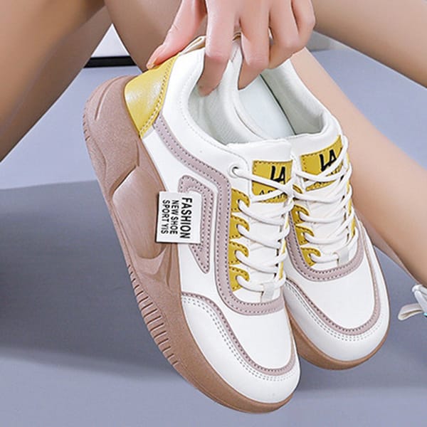 Women Vulcanized Shoes Autumn Winter Sports Loafers 2023 Comfortable Walking Sneakers Ladies Thick Soled Lace-Up Casual Shoes