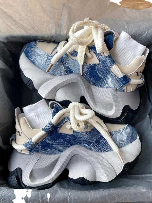 Internet Hot Thick Bottom Heavy Industry Dad Shoes Women's 2023 New Autumn over Best-Selling Sport Height Increasing