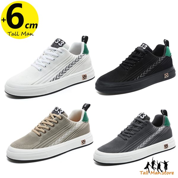 Sneakers Men Booster Shoes Elevator Man Lift  Height Increase Insole 6cm Leisure Fashion Sports  Plus Size 37-46