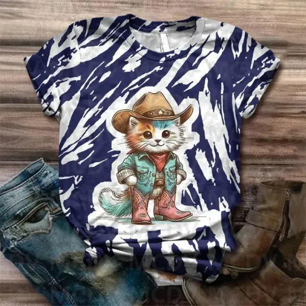 Tie Dye Funny Chicken Print Casual T-shirt 3D Printed Summer Women's T Shirts