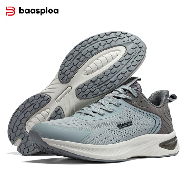 Baasploa Men Running Shoes Mesh Breathable Sneakers Men Outdoor Basketball Shoes Running Lightweight Training Shoes for Men